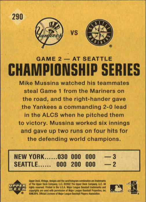 2002 Upper Deck Vintage Baseball Card Pick - Picture 334 of 352