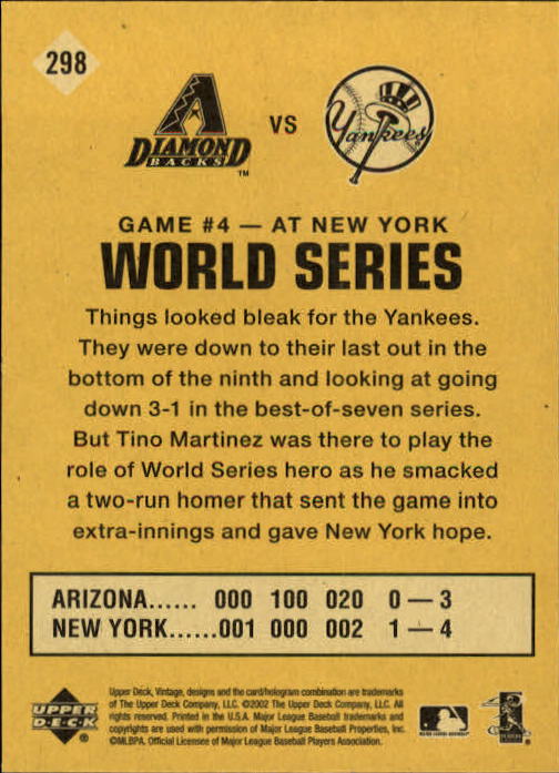 2002 Upper Deck Vintage Baseball Card Pick - Picture 348 of 352