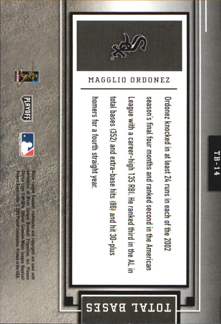 2003 Absolute Memorabilia Baseball "Insert and Insert Parallel" Cards - Picture 45 of 49
