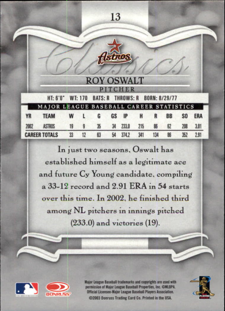 2003 Donruss Classics Baseball "Main Set" Cards #1 to #208 - Picture 27 of 227
