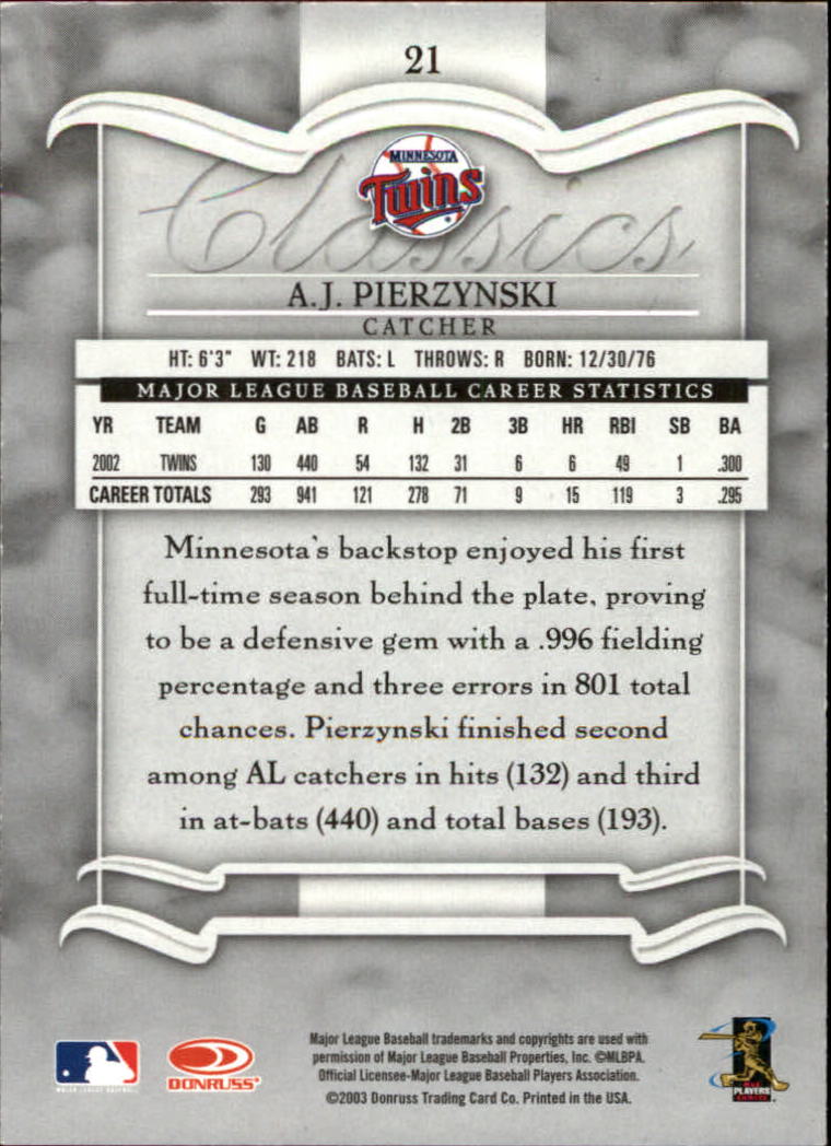 2003 Donruss Classics Baseball "Main Set" Cards #1 to #208 - Picture 43 of 227