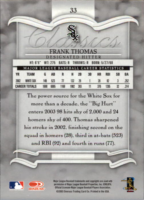 2003 Donruss Classics Baseball "Main Set" Cards #1 to #208 - Picture 67 of 227