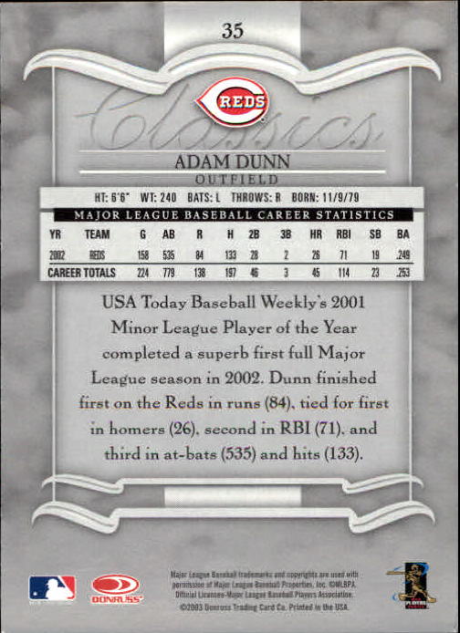 2003 Donruss Classics Baseball "Main Set" Cards #1 to #208 - Picture 71 of 227