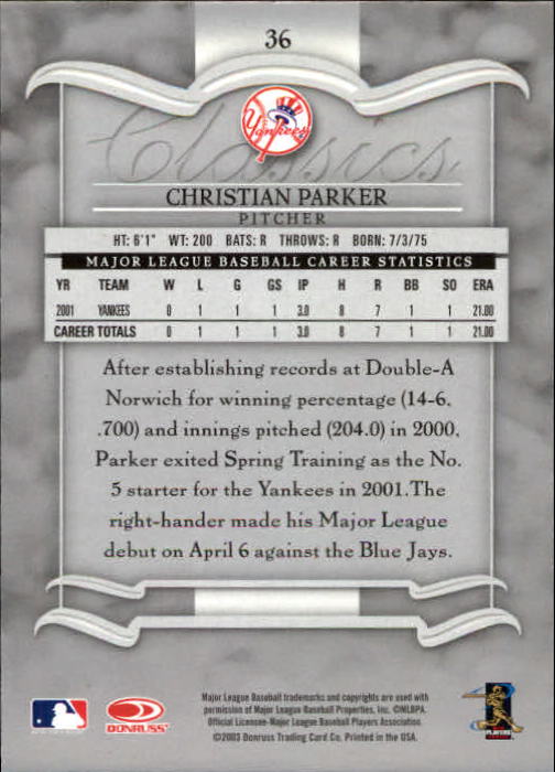 2003 Donruss Classics Baseball "Main Set" Cards #1 to #208 - Picture 73 of 227