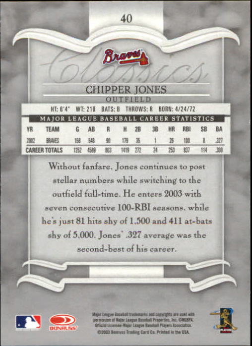 2003 Donruss Classics Baseball "Main Set" Cards #1 to #208 - Picture 81 of 227