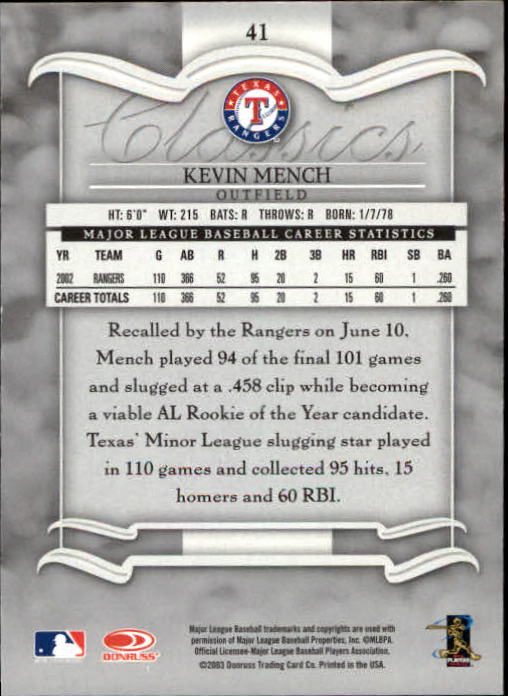 2003 Donruss Classics Baseball "Main Set" Cards #1 to #208 - Picture 83 of 227