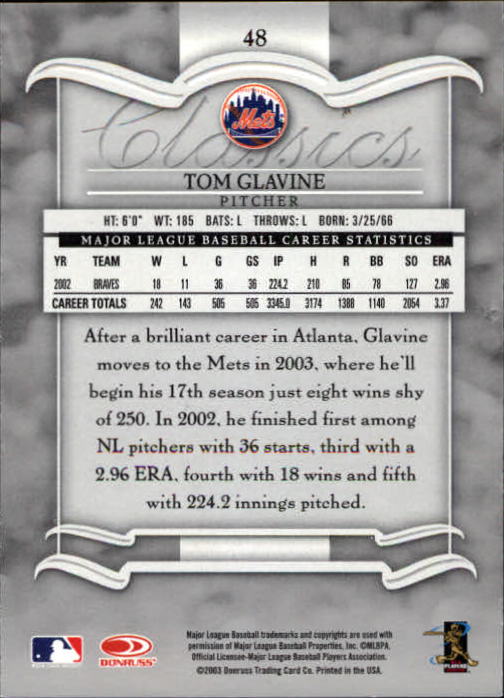 2003 Donruss Classics Baseball "Main Set" Cards #1 to #208 - Picture 97 of 227