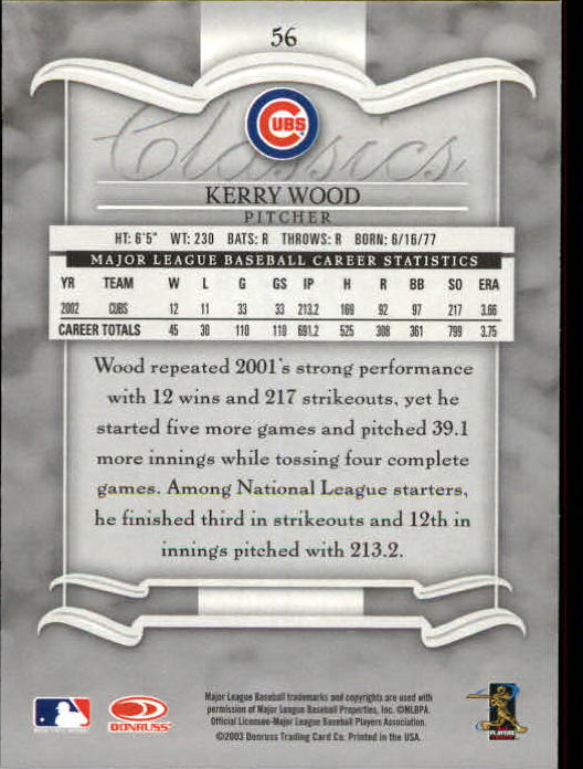 2003 Donruss Classics Baseball "Main Set" Cards #1 to #208 - Picture 113 of 227
