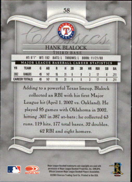 2003 Donruss Classics Baseball "Main Set" Cards #1 to #208 - Picture 117 of 227