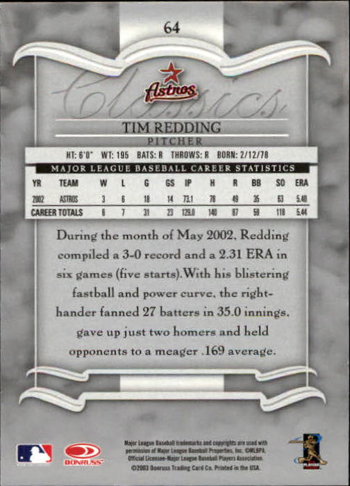 2003 Donruss Classics Baseball "Main Set" Cards #1 to #208 - Picture 129 of 227