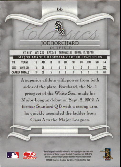 2003 Donruss Classics Baseball "Main Set" Cards #1 to #208 - Picture 133 of 227