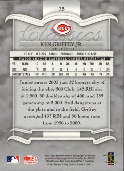 2003 Donruss Classics Baseball "Main Set" Cards #1 to #208 - Picture 151 of 227