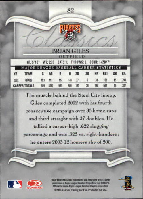2003 Donruss Classics Baseball "Main Set" Cards #1 to #208 - Picture 165 of 227