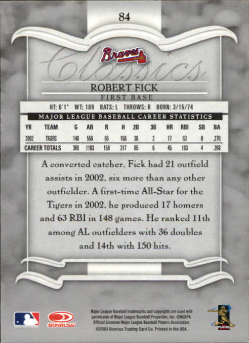 2003 Donruss Classics Baseball "Main Set" Cards #1 to #208 - Picture 169 of 227