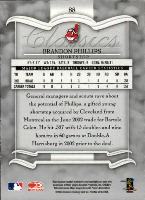 2003 Donruss Classics Baseball "Main Set" Cards #1 to #208 - Picture 177 of 227