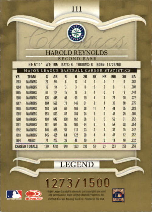2003 Donruss Classics Baseball "Main Set" Cards #1 to #208 - Picture 203 of 227