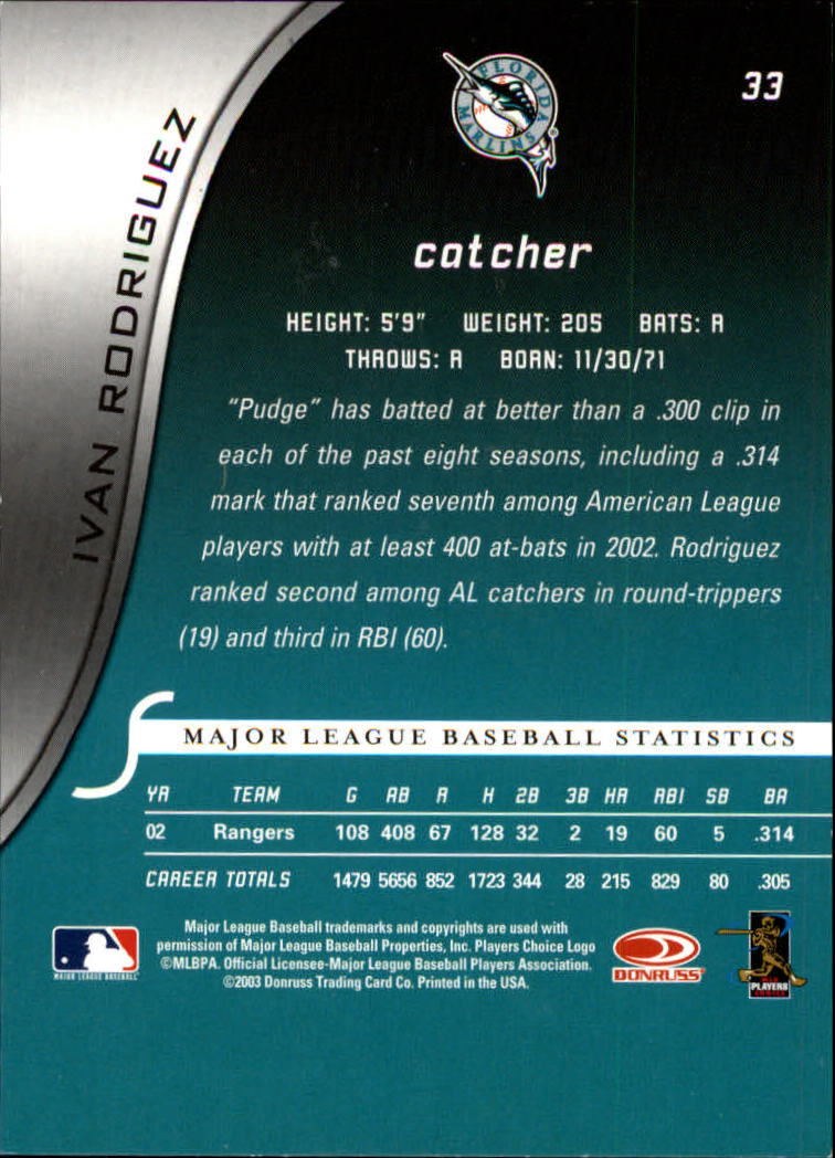 2003 Donruss Signature Baseball "Main Set" Cards - Picture 7 of 47