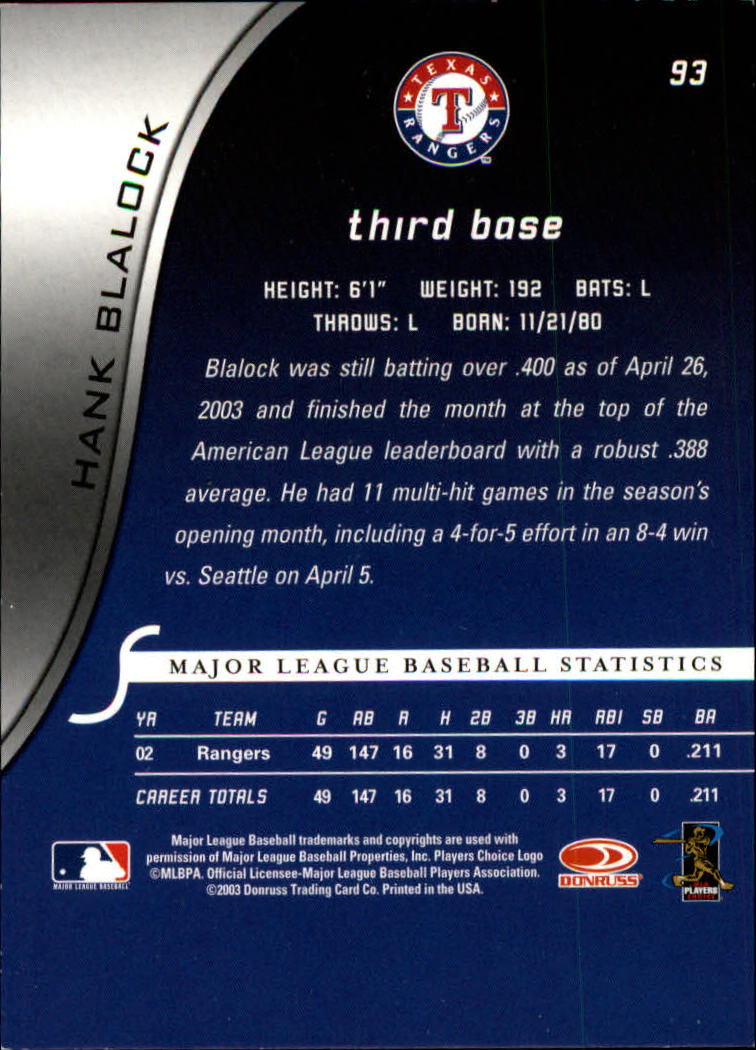 2003 Donruss Signature Baseball "Main Set" Cards - Picture 19 of 47