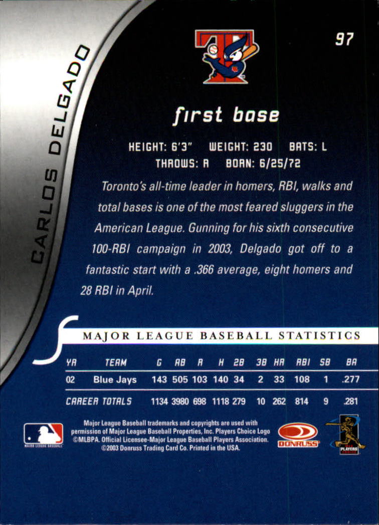 2003 Donruss Signature Baseball "Main Set" Cards - Picture 21 of 47