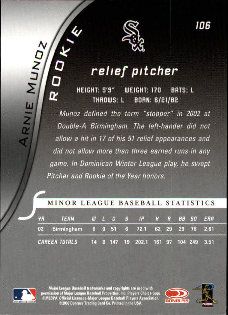 2003 Donruss Signature Baseball "Main Set" Cards - Picture 25 of 47