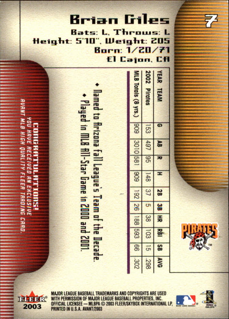 2003 Fleer Avant Baseball "Main Set" Cards #1 to #87 - Picture 14 of 130