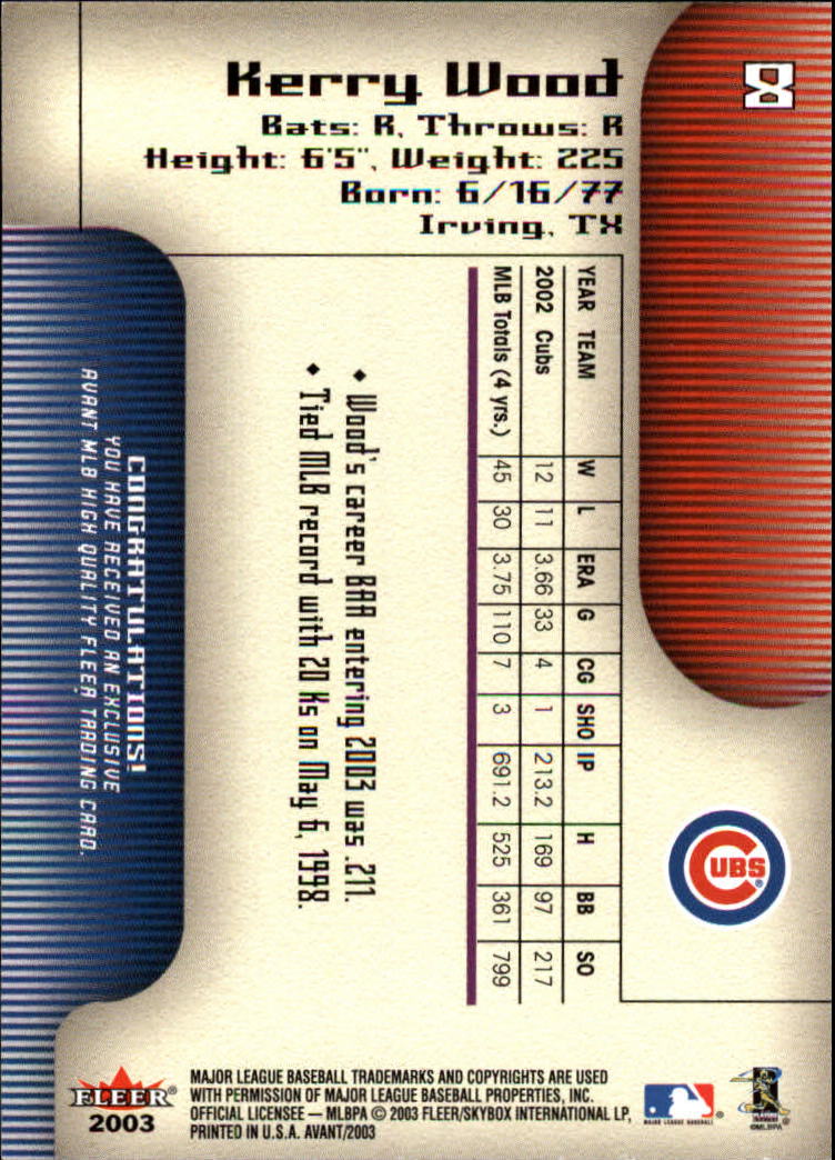 2003 Fleer Avant Baseball "Main Set" Cards #1 to #87 - Picture 16 of 130