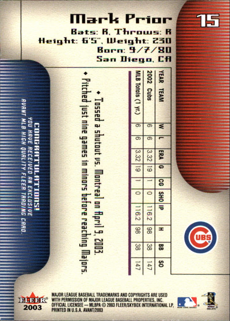 2003 Fleer Avant Baseball "Main Set" Cards #1 to #87 - Picture 28 of 130