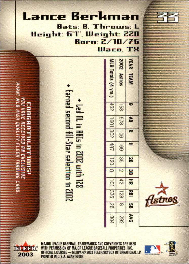 2003 Fleer Avant Baseball "Main Set" Cards #1 to #87 - Picture 62 of 130