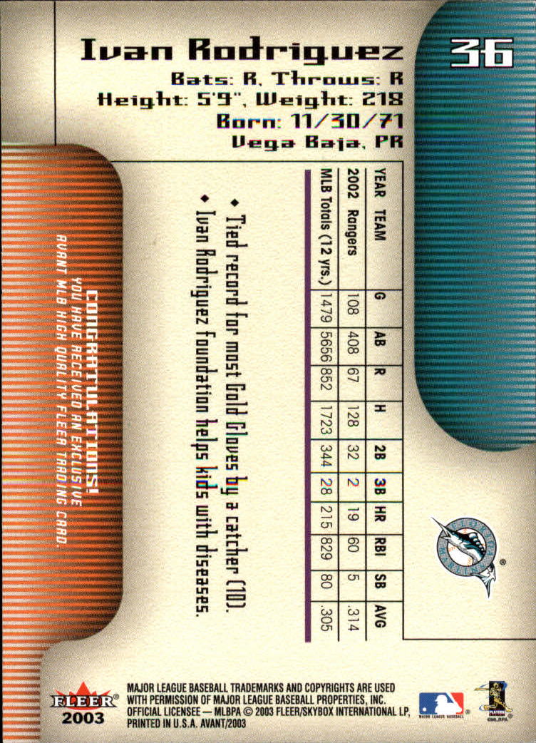 2003 Fleer Avant Baseball "Main Set" Cards #1 to #87 - Picture 68 of 130