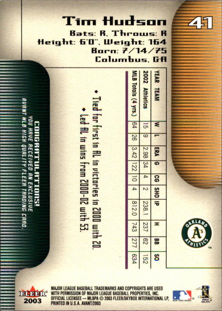 2003 Fleer Avant Baseball "Main Set" Cards #1 to #87 - Picture 76 of 130