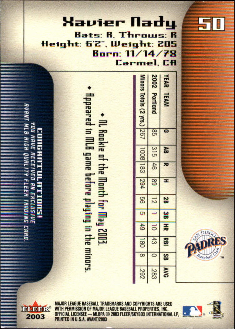 2003 Fleer Avant Baseball "Main Set" Cards #1 to #87 - Picture 92 of 130