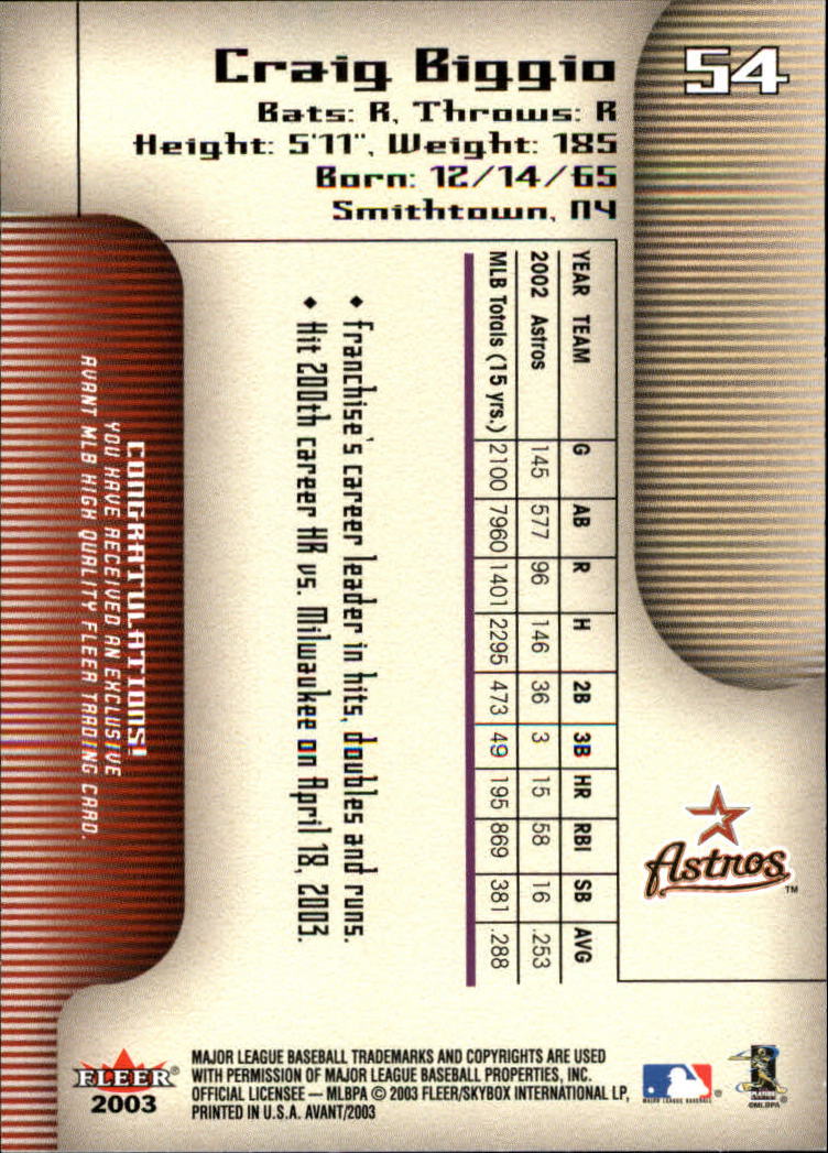2003 Fleer Avant Baseball "Main Set" Cards #1 to #87 - Picture 100 of 130