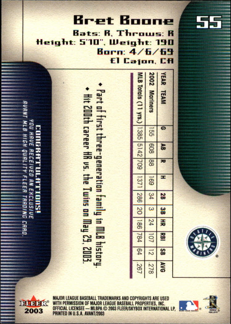 2003 Fleer Avant Baseball "Main Set" Cards #1 to #87 - Picture 102 of 130