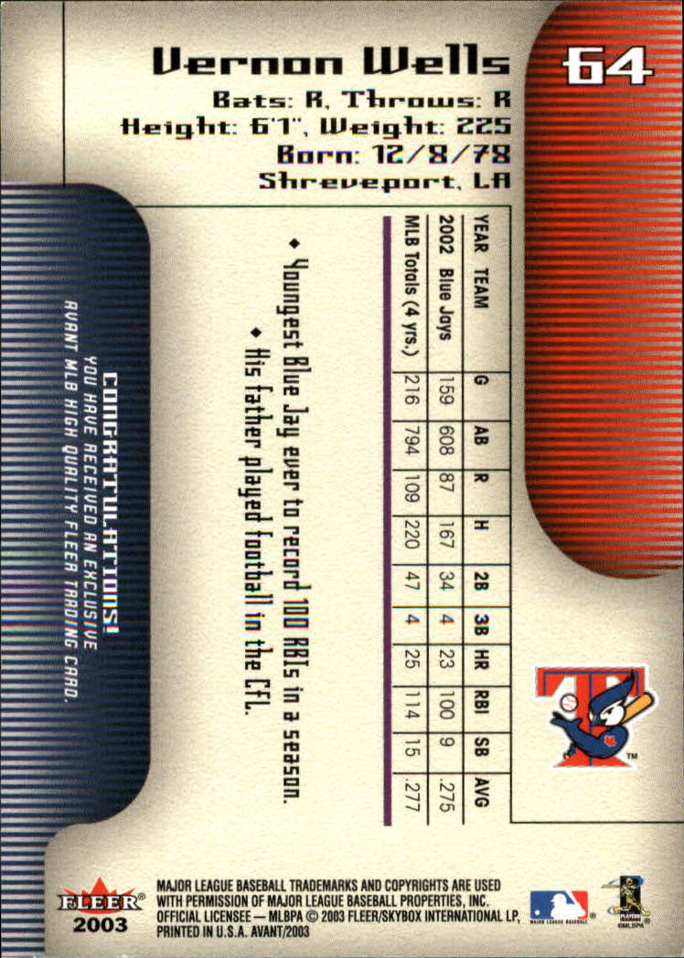 2003 Fleer Avant Baseball "Main Set" Cards #1 to #87 - Picture 118 of 130