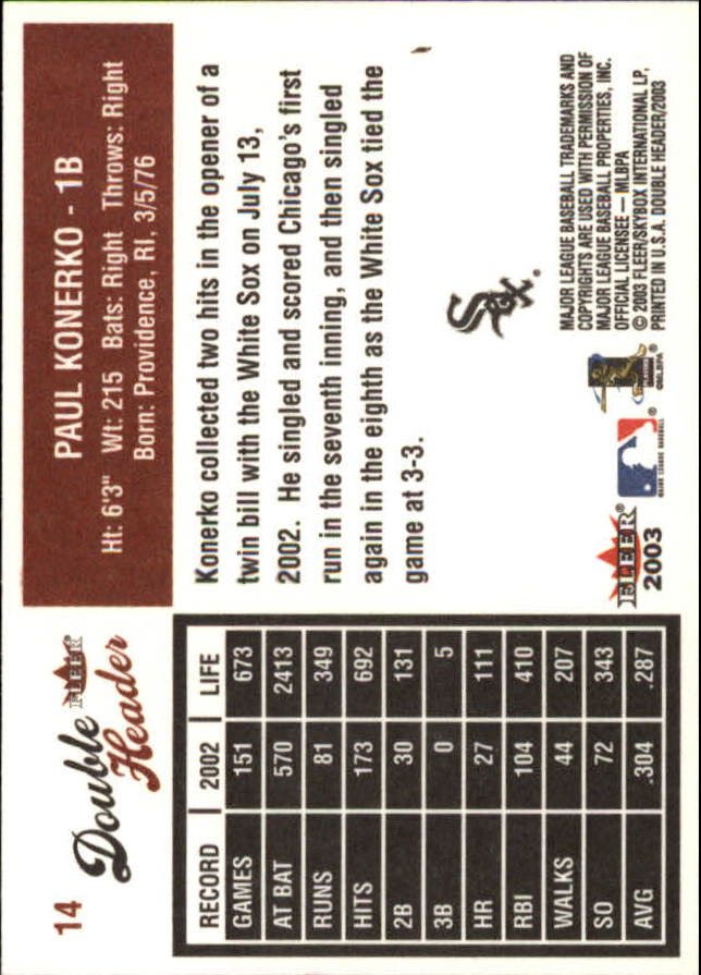 2003 Fleer Double Header Baseball "Main Set" Cards - Picture 29 of 415