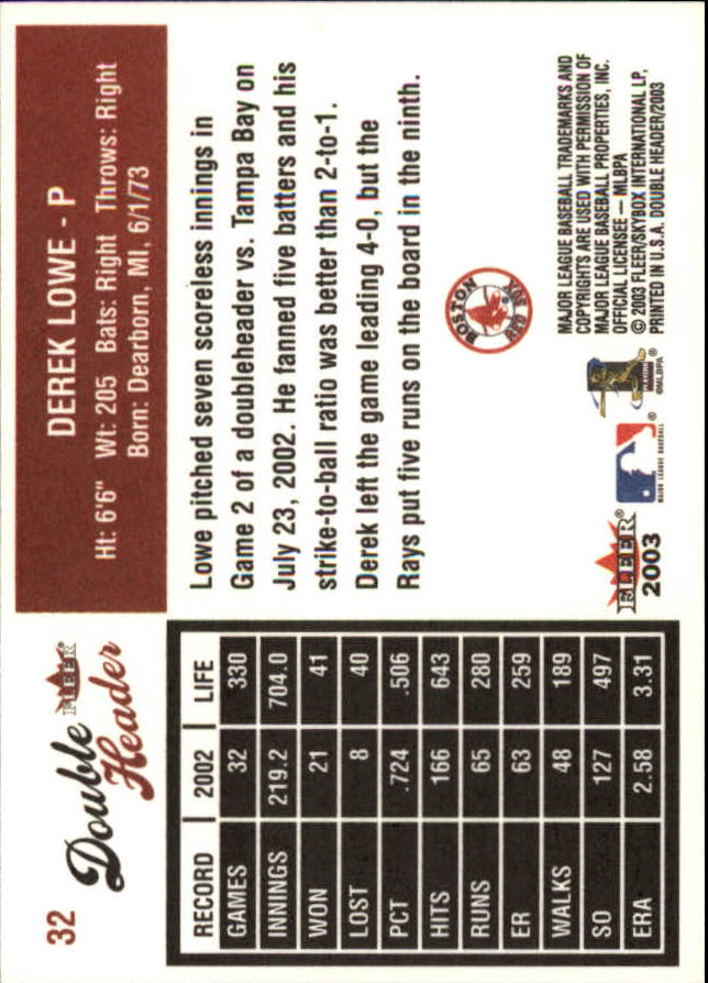 2003 Fleer Double Header Baseball "Main Set" Cards - Picture 59 of 415