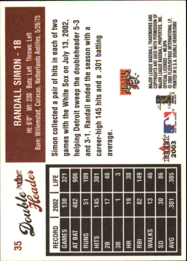 2003 Fleer Double Header Baseball "Main Set" Cards - Picture 65 of 415