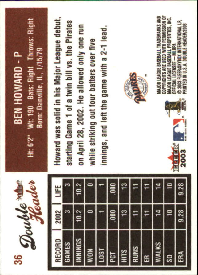 2003 Fleer Double Header Baseball "Main Set" Cards - Picture 67 of 415