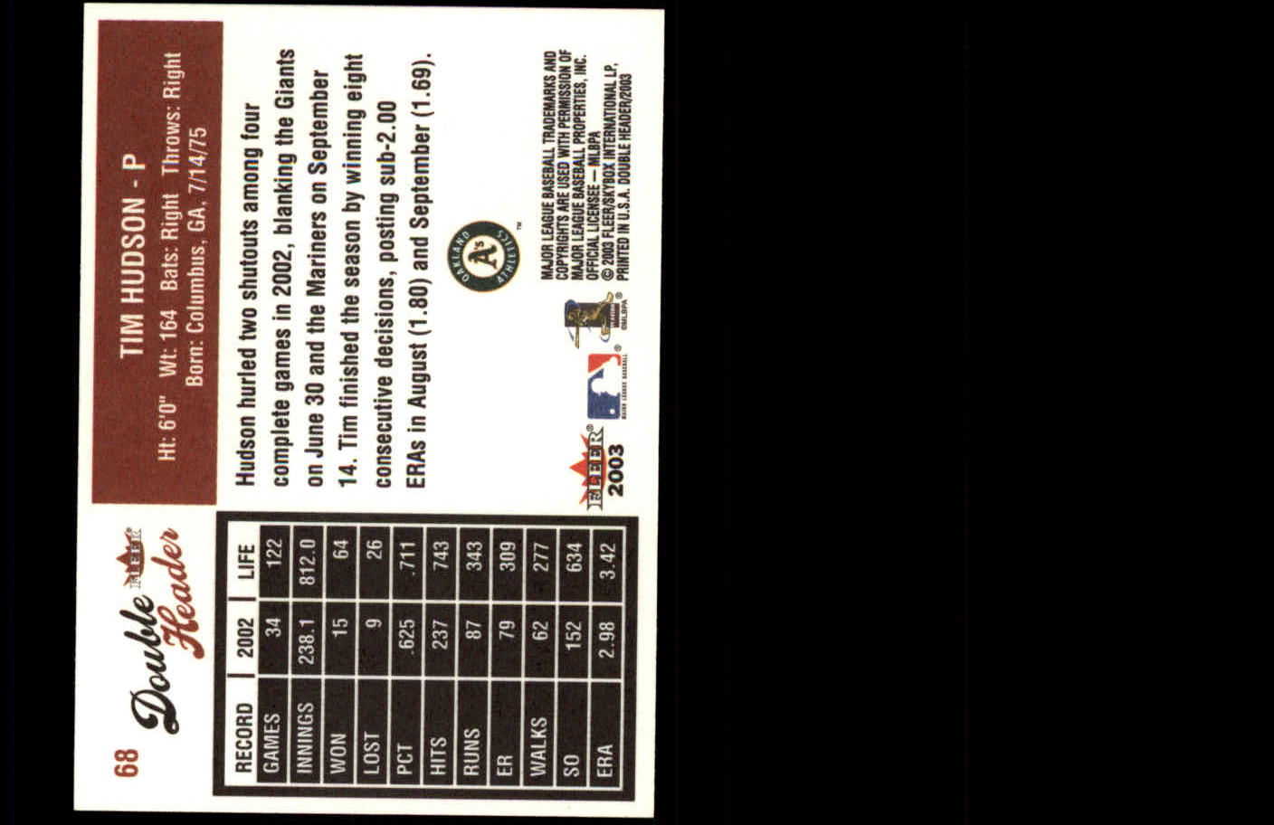2003 Fleer Double Header Baseball "Main Set" Cards - Picture 127 of 415