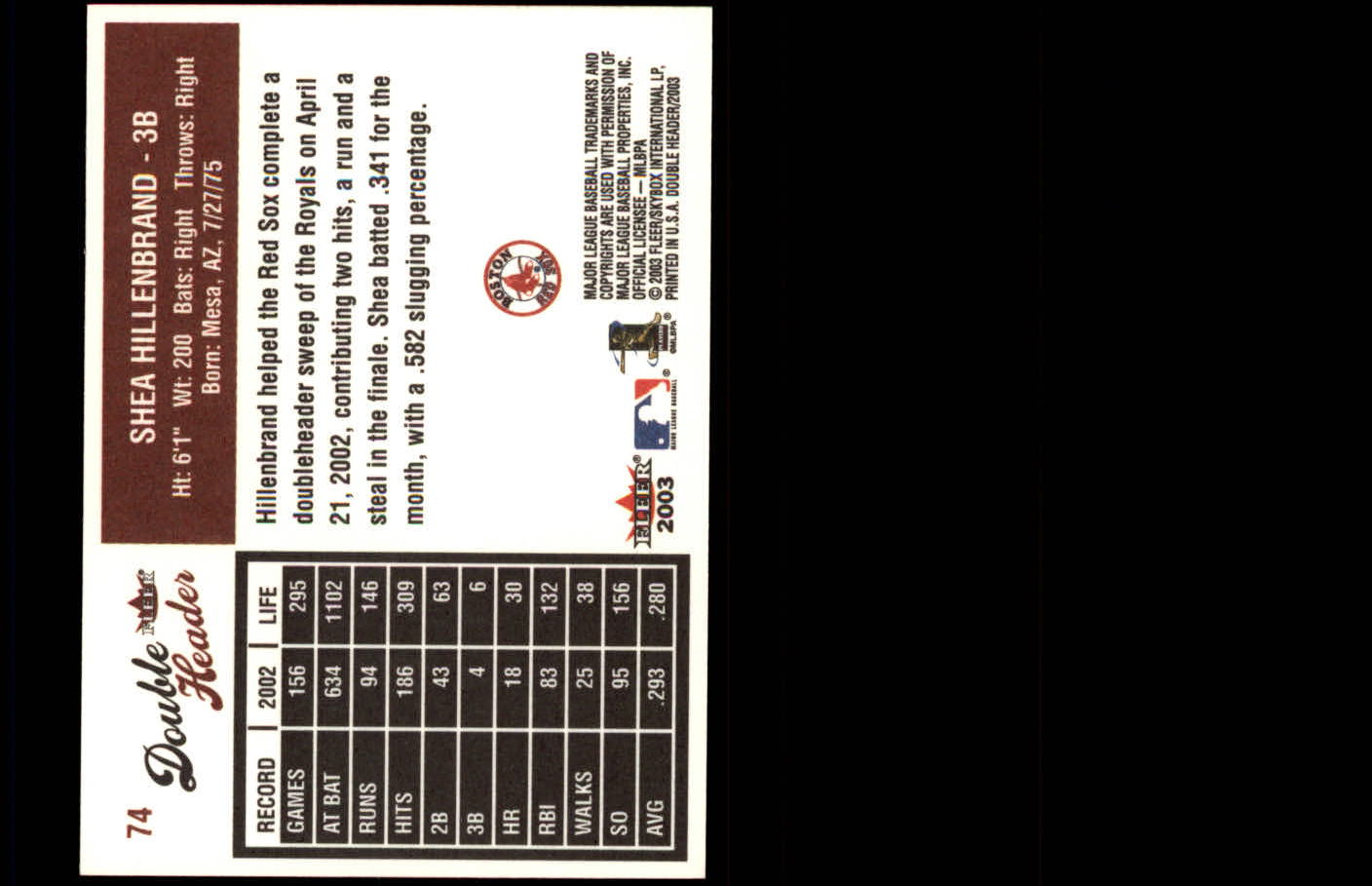 2003 Fleer Double Header Baseball "Main Set" Cards - Picture 139 of 415