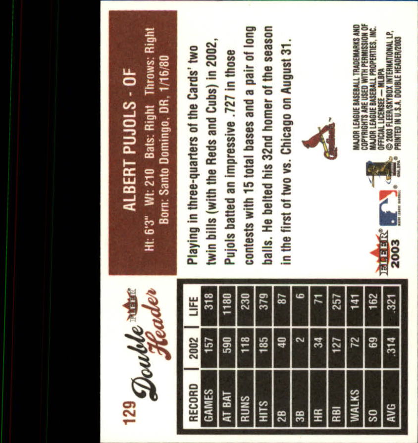 2003 Fleer Double Header Baseball "Main Set" Cards - Picture 239 of 415