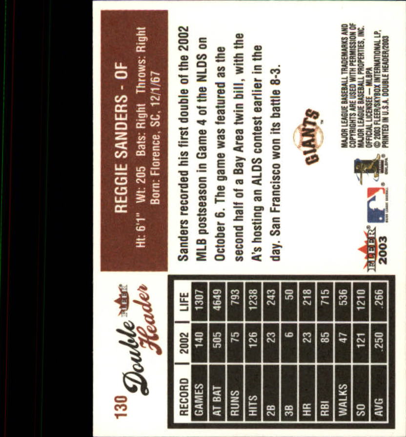 2003 Fleer Double Header Baseball "Main Set" Cards - Picture 241 of 415