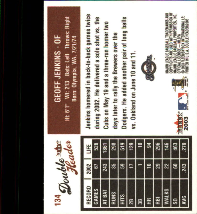 2003 Fleer Double Header Baseball "Main Set" Cards - Picture 249 of 415