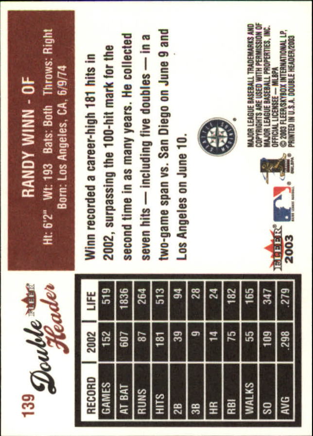 2003 Fleer Double Header Baseball "Main Set" Cards - Picture 259 of 415