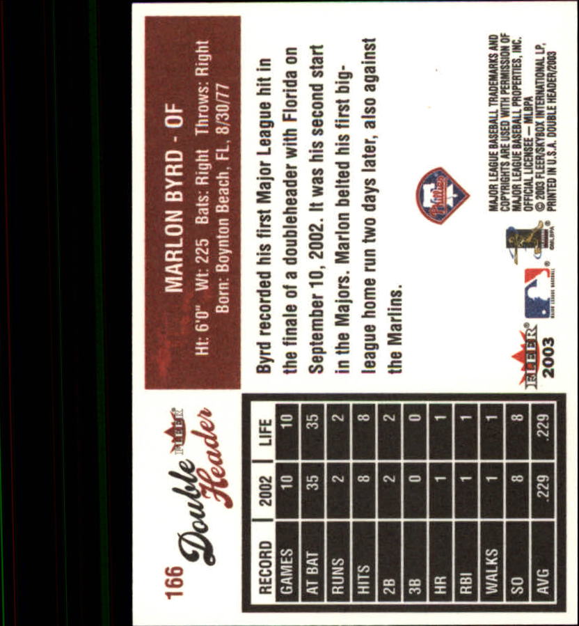 2003 Fleer Double Header Baseball "Main Set" Cards - Picture 311 of 415