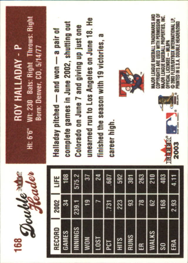 2003 Fleer Double Header Baseball "Main Set" Cards - Picture 315 of 415