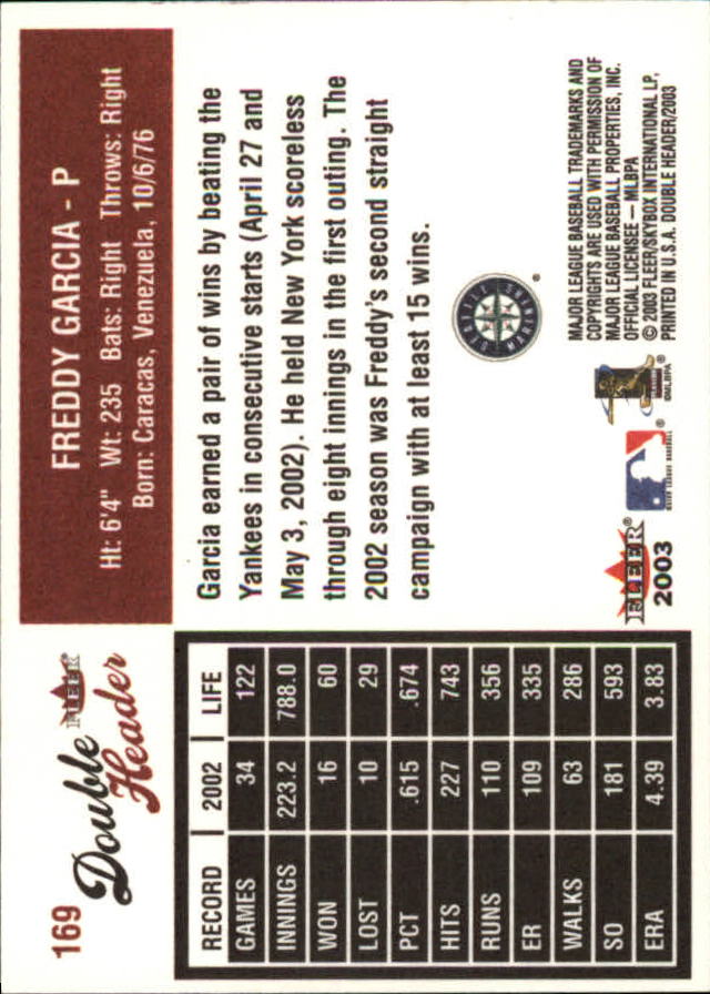 2003 Fleer Double Header Baseball "Main Set" Cards - Picture 317 of 415