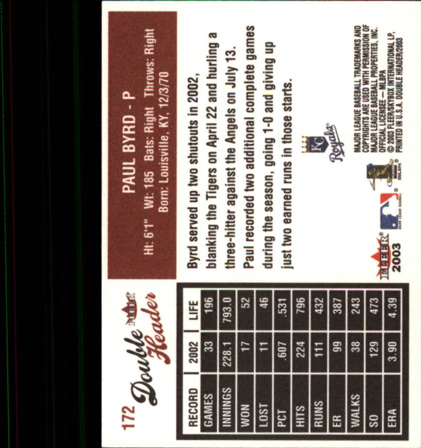 2003 Fleer Double Header Baseball "Main Set" Cards - Picture 323 of 415