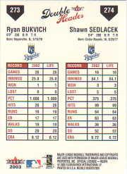 2003 Fleer Double Header Baseball "Main Set" Cards - Picture 391 of 415