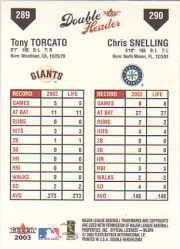 2003 Fleer Double Header Baseball "Main Set" Cards - Picture 407 of 415
